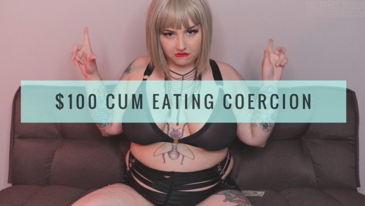 Poster for Mistressbijoux - Manyvids Girl - Mistressbijoux 100 Cum Eating Coercion - Humiliation, Cum Eating Instruction, Blackmail Fantasy (Унижение)