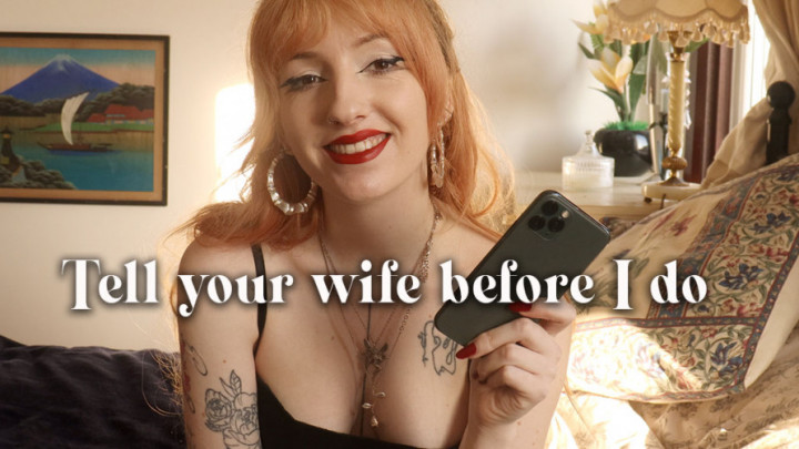 Poster for Tell Your Wife Before I Do - Manyvids Model - Ellie Haze - Beta, Humiliation (Элли Хейз Бета)