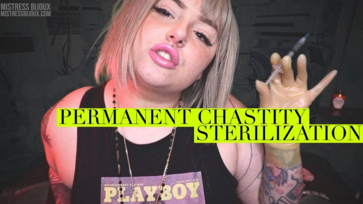 Poster for Mistressbijoux - Manyvids Model - Mistressbijoux Permanent Chastity Sterilization - Sexual Rejection, Nurse Play, Femdom Pov (Фемдом Pov)