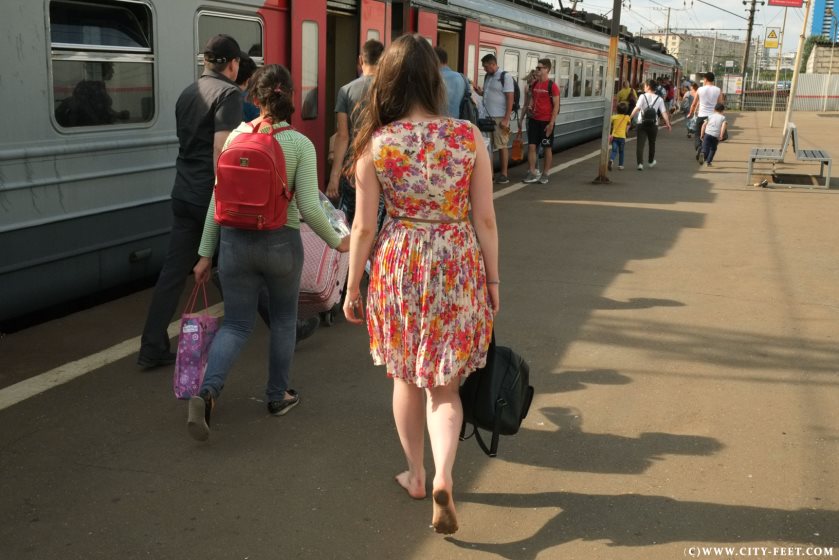 Poster for Marina - A Busy Summer Day. Part 3. - Clips4Sale Model - Barefoot In City, Barefoot In Public Transport, Closeups (Городские Ноги Крупные Планы)