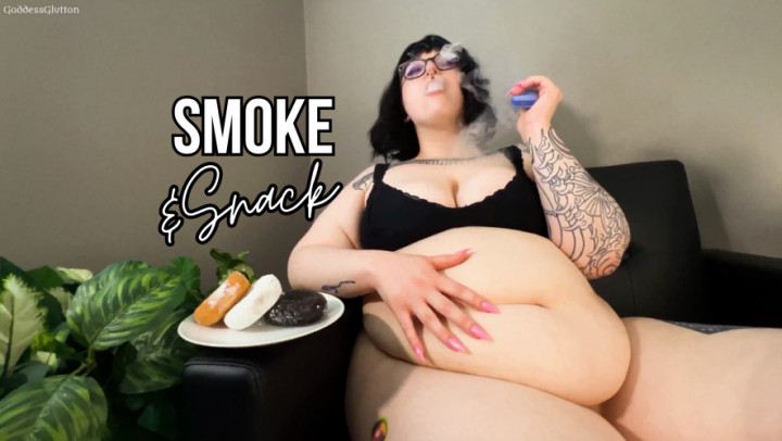 Poster for Smoke And Snack - Sensual Fat Chat - Manyvids Star - Goddessglutton - Vaping, Smoking, Feeder/Feedee (Курение)