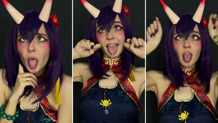 Poster for Shuten-Doji - Ahegao And Fun - Fgo Cospl - Dec 10, 2022 - Manyvids Model - Lil Cosplay Slut - Silly Faces, Anime, Eye Crossing (Лил Косплей Шлюха Пересечение Глаз)