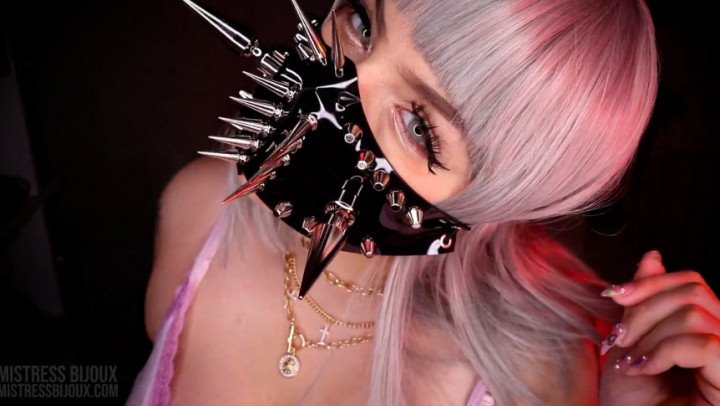 Poster for Manyvids Star - Mistressbijoux - Mistressbijoux Goth Pvc Mask Worship - Face Fetish, Pvc-Vinyl (Фетиш Лица)