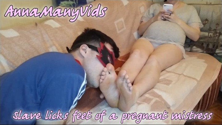 Poster for Manyvids Girl - Annamanyvids - Annamanyvids Slave Licks Feet Of A Pregnant Mistress - Cuckolding, Femdom, Slave (Фемдом)