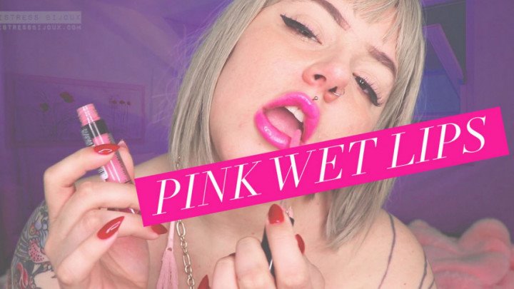 Poster for Mistressbijoux Pink Wet Lips - Manyvids Star - Mistressbijoux - Mouth Fetish, Throat Fetish (Фетиш Рта)