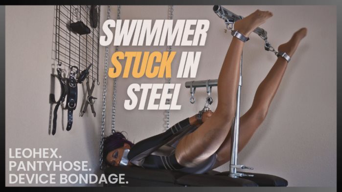 Poster for Swimmer Stuck In Steel - Clips4Sale Creator - Cupcake Sinclair - Swimwear, Handcuffandshacklefetish (Кекс Синклер Купальники)