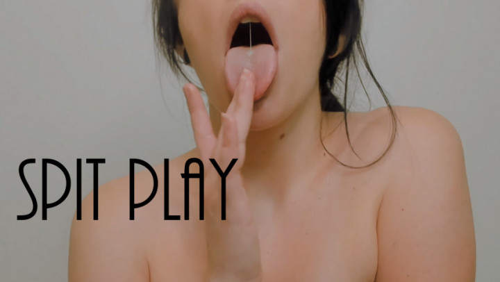 Poster for Manyvids Girl - Spit Play - Jul 19, 2019 - Aliceblack - Spitting, Spit Fetish, Wet & Messy (Плевок)