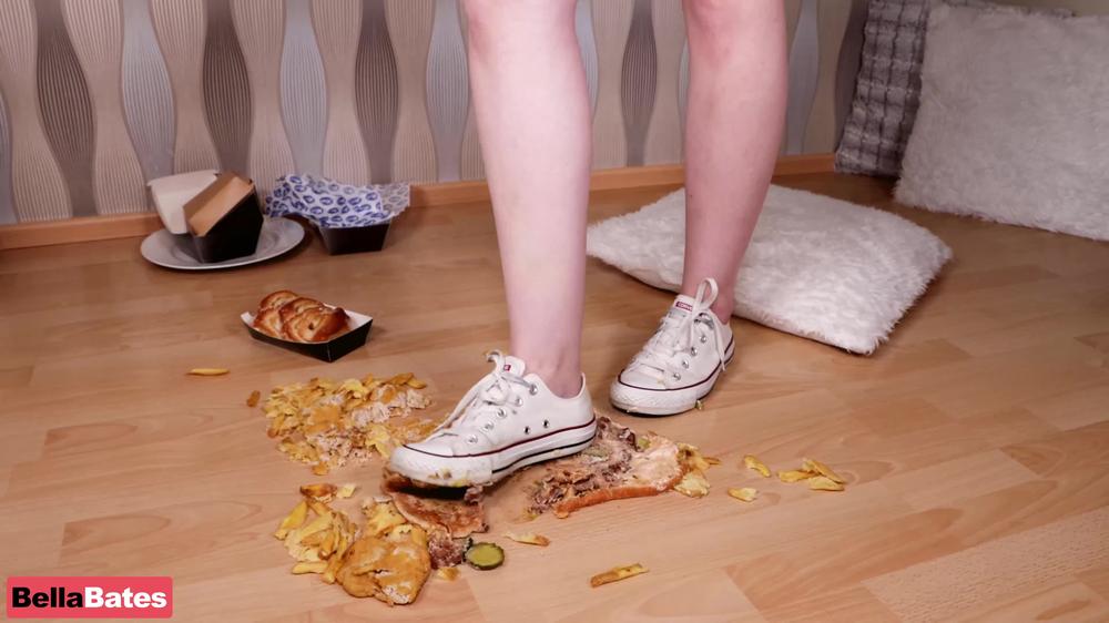 Poster for Manyvids Girl - Converse Sneakers And Burger Meal Crush - Bellabates - Food, Shoe Fetish (Обувной Фетиш)