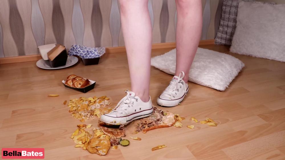 Poster for Manyvids Star - Bellabates - Converse Sneakers And Burger Meal Crush - Aug 19, 2021 - Food & Object Crush, Mukbang (Мукбанг)