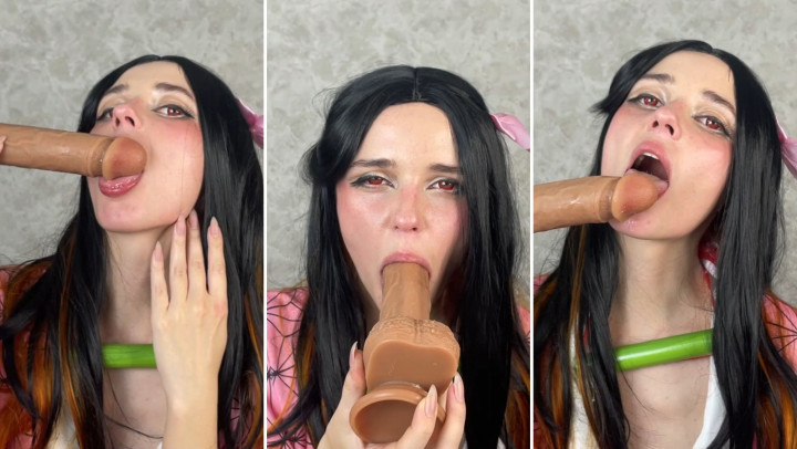 Poster for Manyvids Model - Nezuko Kamado - Dildo Blow - Mar 2, 2023 - Lil Cosplay Slut - Blowjob, Blow Jobs, Cosplay (Лил Косплей Шлюха Косплей)