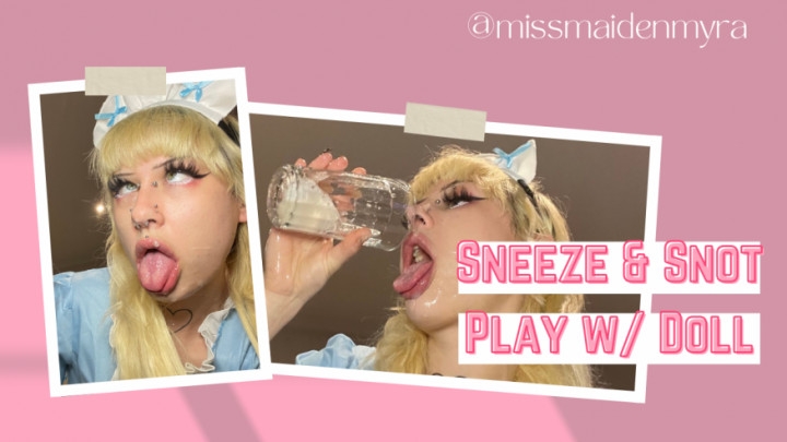 Poster for Maiden_Myra - Manyvids Star - Sneeze & Snot Play W/ Remote Controlled Doll - Wet & Messy, Spit Fetish, Maid Fetish (Фетиш Горничной)