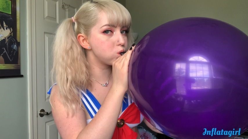 Poster for Inflatagirl - Inflatagirl Blowing My Big Purple Balloon - Manyvids Girl - Sfw, Balloons Non Pop, Balloons