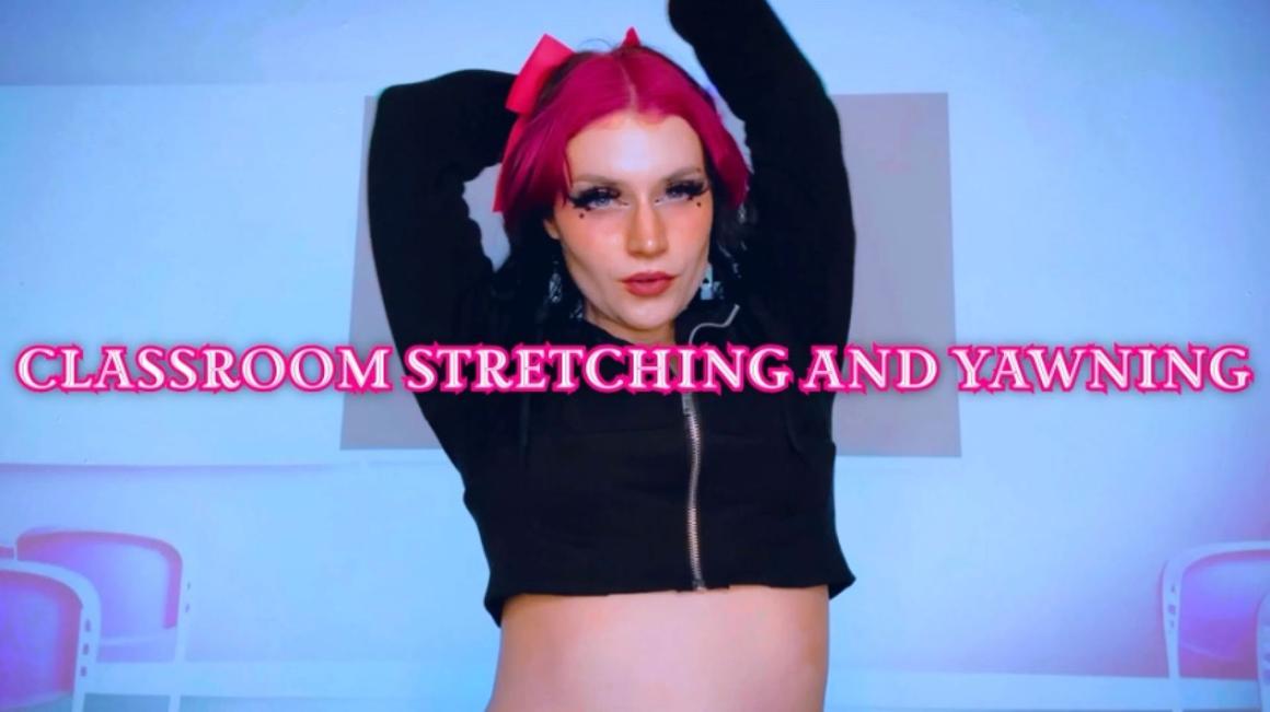 Poster for Manyvids Girl - Classroom Stretching And Yawning - Starry Yume - Femdom Pov, Yawning (Звездная Юмэ Фемдом Pov)