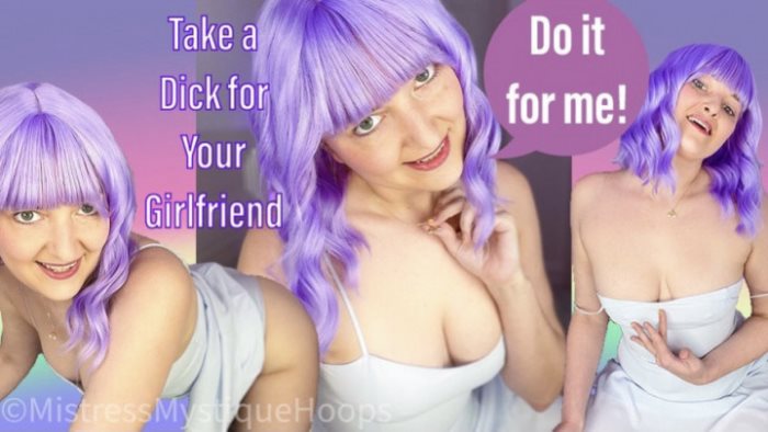 Poster for Clips4Sale Star - Mistressmystique - Take A Dick For Your Girlfriend - Bisexual, Makemebi, Humiliation (Бисексуал)