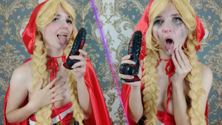 Poster for Manyvids Model - Lil Cosplay Slut - Red Hood - Deepthroat Face Destruction - Oct 20, 2020 - Fairy Tales, Throat Fucking, Deepthroat (Лил Косплей Шлюха Глубокая Глотка)