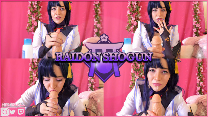 Poster for Raidon Shogun Milks Your Cock - Manyvids Model - Missmilarose - Femdom Pov, Cosplay, Cumshots (Косплей)