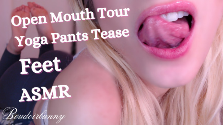 Poster for Boudoirbunny - Open Mouth Tour Yoga Pants Tease And Feet Asmr - Manyvids Star - Asmr, Feet, Mouth Fetish (Будуарный Кролик Ноги)