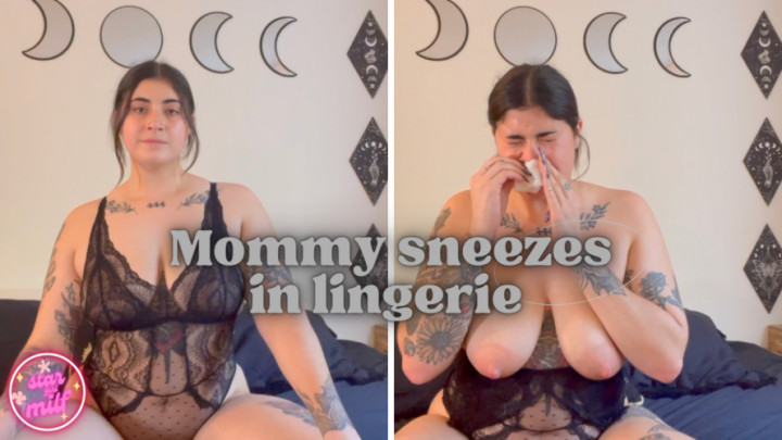 Poster for Manyvids Star - Mommy Sneezes In Lingerie - Stargirlmilf - Taboo, Mommy Roleplay (Ролевая Игра С Мамой)