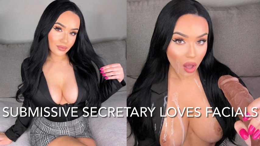 Poster for Manyvids Model - Submissive Secretary Loves Facials - Mia Jocelyn - Secretary, Facials (Миа Джослин Секретарь)