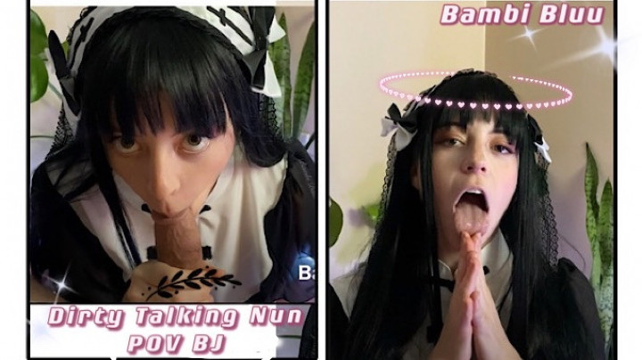 Poster for Bambi Bluu - Horny Nun Dirty Talk Blowjob - Manyvids Girl - Cosplay, Dirtytalking, Roleplay (Бэмби Блюу Ролевая Игра)