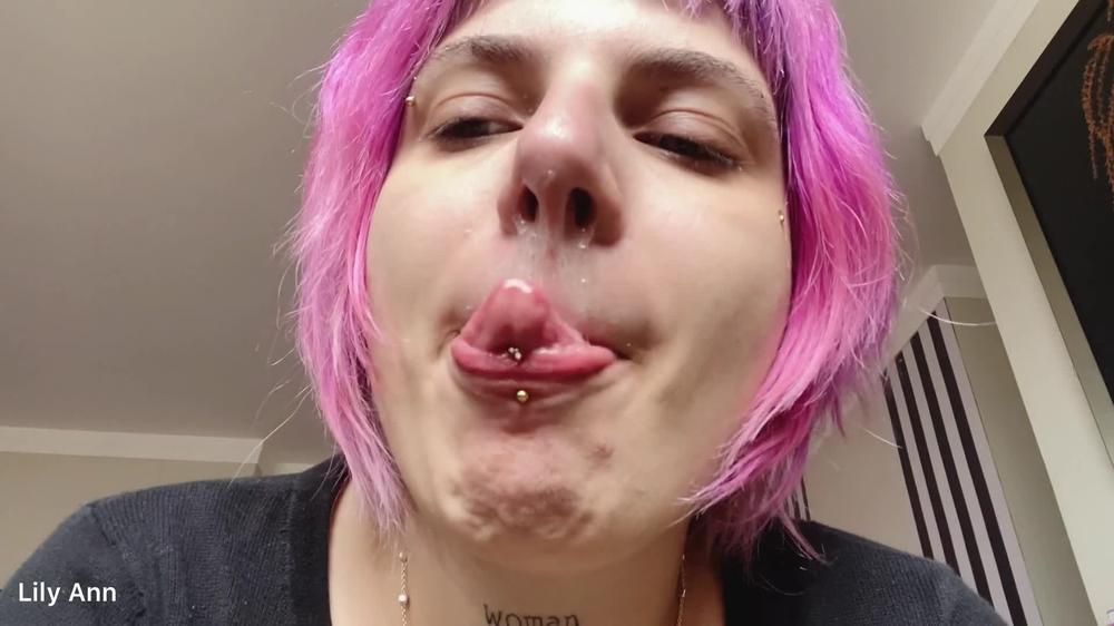 Poster for Nasty Girl Eats Thick Snot - Manyvids Girl - Lily Ann X - Tongue Fetish, Wet & Messy, Nose Pinching (Лили Энн Икс Фетиш Языка)