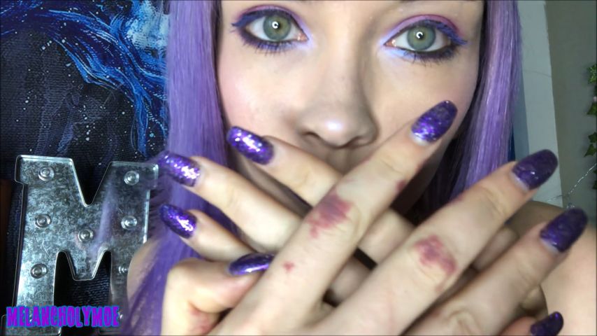 Poster for Manyvids Girl - Purple Polish Paradise - April 10, 2019 - Missmelancholymoe - Long Nails, Nails, Finger Nail Fetish (Гвозди)