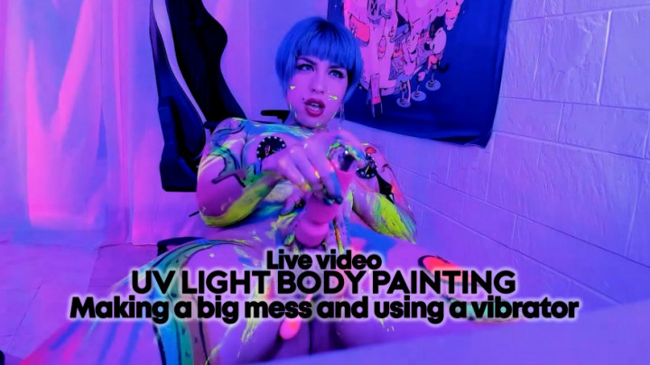 Poster for Live Body Painting 2 - February 11, 2023 - Misssomething - Manyvids Girl - Wet & Messy, Body Painting, Balloons (Мокрый И Грязный)