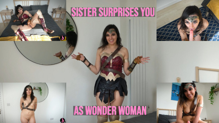 Poster for Manyvids Girl - Summer Fox - Sister Surprises You As Wonder Woman - Dildo Riding, Comic Book Role Play (Летняя Лиса Катание На Фаллоимитаторе)