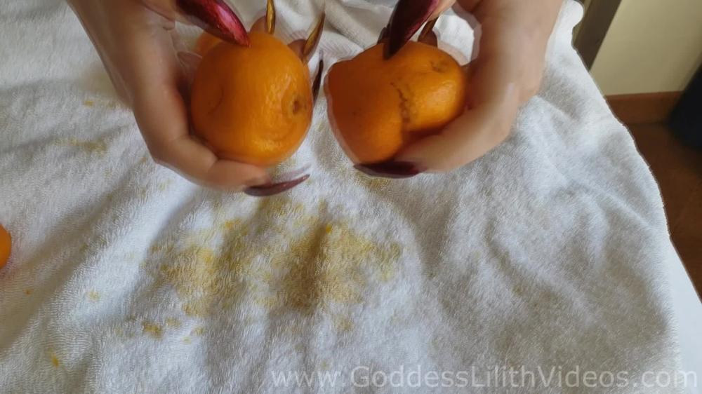 Poster for Manyvids Model - Goddess Lilith - Goddess Lilith Orange Destruction With My Long Nails - Goddess Lilith (Богиня Лилит Богиня Лилит)