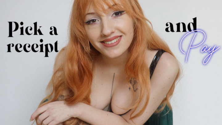 Poster for Ellie Haze - Manyvids Star - Pick A Receipt And Pay - Goddess Worship, Domination, Finance (Элли Хейз Поклонение Богине)