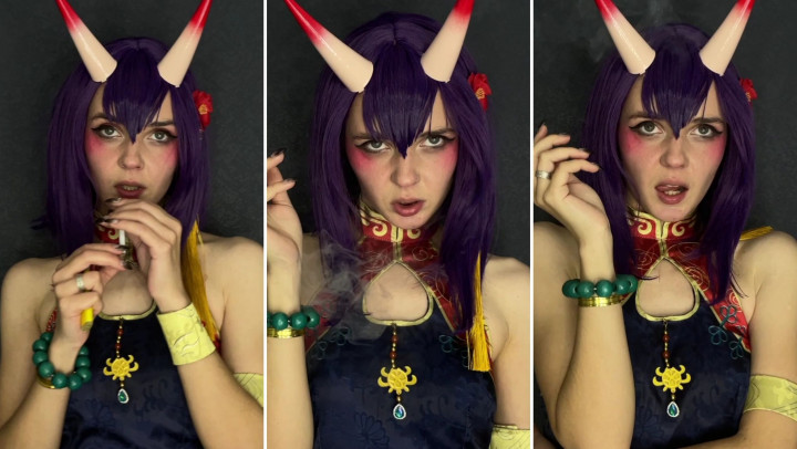 Poster for Shuten-Doji - Sexy Smoker - Fgo Cosplay - Dec 8, 2022 - Manyvids Girl - Lil Cosplay Slut - Anime, Cosplay, Smoking (Лил Косплей Шлюха Косплей)