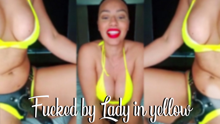 Poster for Manyvids Model - Fucked By The Lady In Yellow - Mrs Sophie667 - Strap-On, Bikini, Humiliation (Миссис Софи667 Бикини)