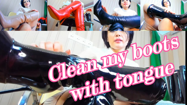 Poster for Clean All My Boots With Your Tongue Loser - Manyvids Model - Juliacrown - Bootdomination, Bootlicking