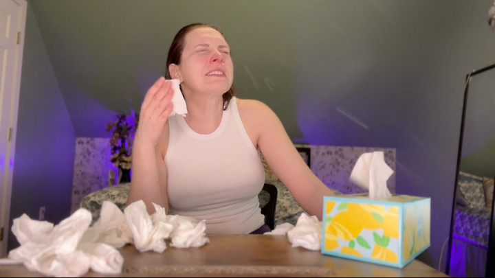 Poster for Manyvids Model - A Sick Day In The Life Of Nadia, More Like Snottia - Sneezegoddess - Sneezing, Snot (Чихание)