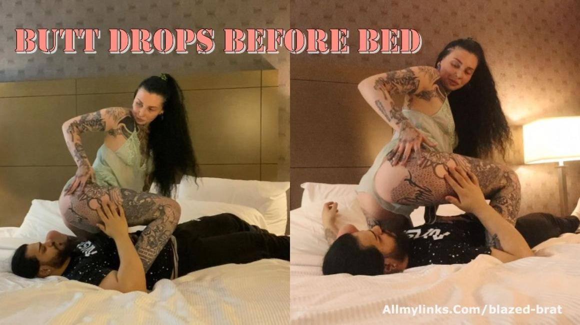 Poster for Manyvids Model - Buttdrops For Bedtime - Blazed Brat - Butt Drops, Face Sitting, Ass Eating (Блейз Брат Ест Задницу)