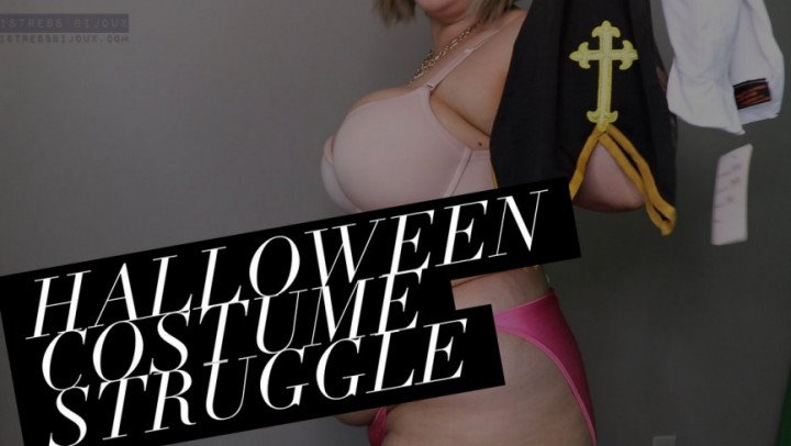 Poster for Mistressbijoux - Mistressbijoux Xs Halloween Costume Struggle - Manyvids Star - Belly Fetish, Struggling, Bbw (Борьба)