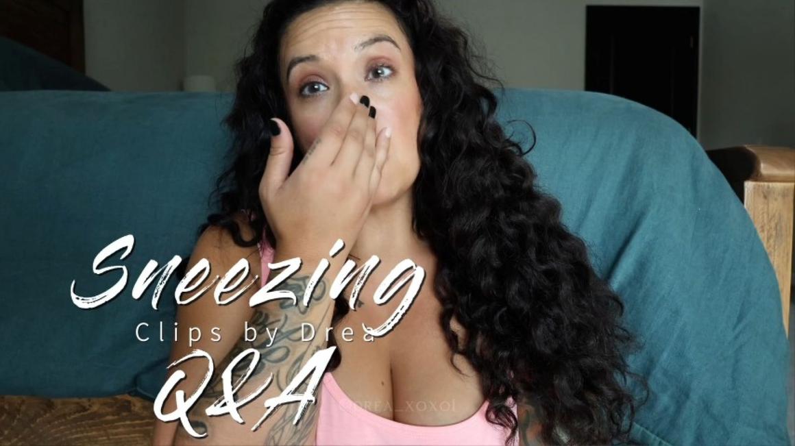 Poster for Sneeze Q&A - Manyvids Model - Drea_Xoxo - Nose Pinching, Sneezing, Sfw (Щипание Носа)