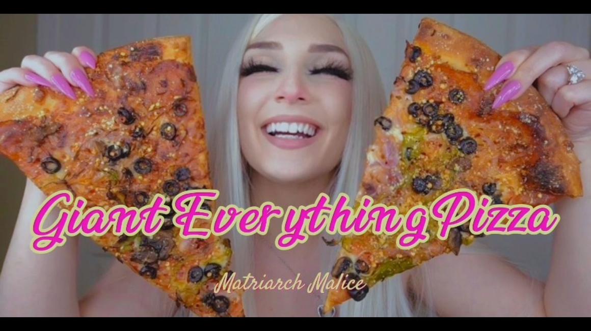 Poster for Missxxcharlotte - Giant Everything Pizza Binge - August 07, 2023 - Manyvids Model - Burping, Gastronomic Voyeurism (Отрыжка)