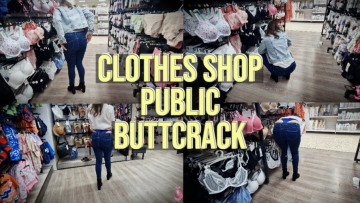 Poster for Clothes Shop Public Buttcrack Wedgie - Manyvids Star - Summer Fox - Thong Fetish, Jeans Fetish (Летняя Лиса Джинсовый Фетиш)