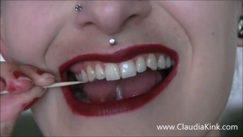 Poster for Toothpick Mouth Cleaning - December 19, 2019 - Manyvids Model - Claudia Kink - Toothbrushing, Throat Fetish (Клаудия Кинк Зубная Щетка)