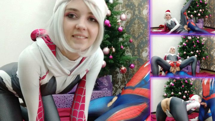 Poster for Lil Cosplay Slut - Manyvids Girl - Gwen Stacy And Peter Parker Christmas - Dec 14, 2020 - Anal, Cowgirl, Blowjob (Лил Косплей Шлюха Анал)