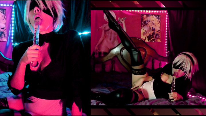 Poster for Black Kitsune - Manyvids Girl - Nier Automata:2B Hardfuck & Masturbation - Masturbation, Robots (Черный Кицунэ Мастурбация)