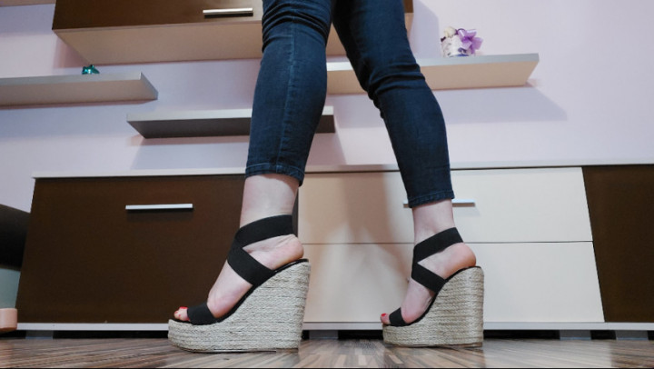 Poster for Moneygoddesss - Edging For New Wedge Sandals - April 17, 2021 - Manyvids Model - Foot Domination, Goddess Worship (Поклонение Богине)