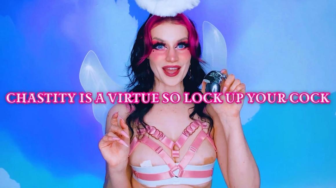 Poster for Starry Yume - Manyvids Star - Chastity Is A Virtue So Lock Up Your Cock - Key Holding & Chastity, Chastity, Orgasm Denial (Звездная Юмэ Хранение Ключей И Целомудрие)