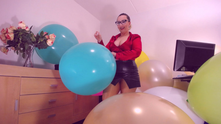 Poster for Sexyteacher1 - Angry Step-Mom Pops 20 Huge Colorful Balloons Using A Needle - Manyvids Girl - Balloons B2P, Leather, Sfw