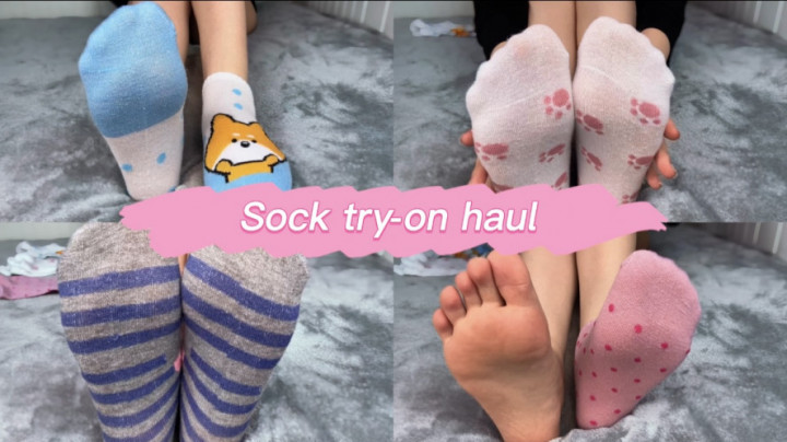 Poster for Sock Try-On Haul - Manyvids Model - Dogwife - Solofemale, Feet, Socks (Ноги)