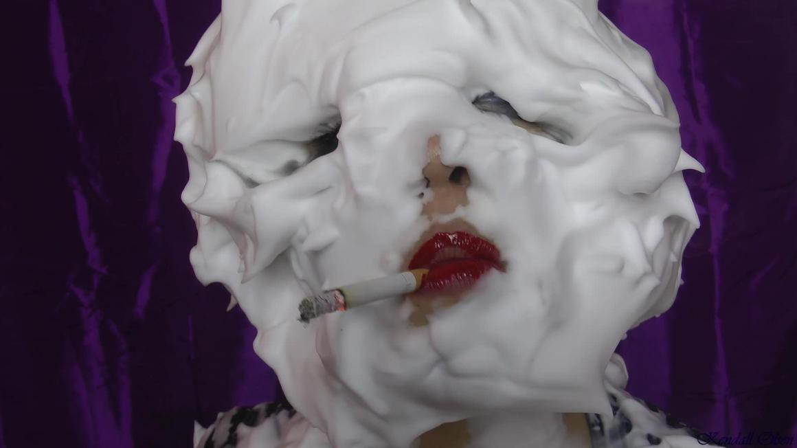 Poster for Kendallolsen - Shaving Cream Custom - January 07, 2016 - Manyvids Star - Lipstick Fetish, Smoking (Курение)