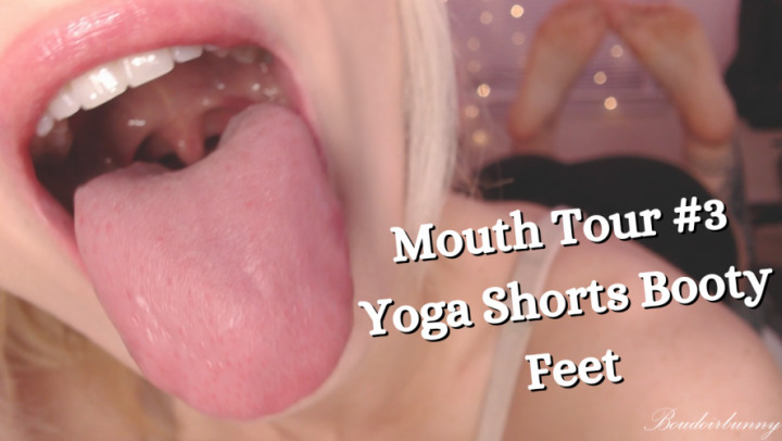 Poster for Open Mouth Tour Yoga Shorts Booty Tease And Feet Asmr #3 - Manyvids Model - Boudoirbunny - Ass Grabbing, Extreme Close-Ups (Будуарный Кролик Крупные Планы)