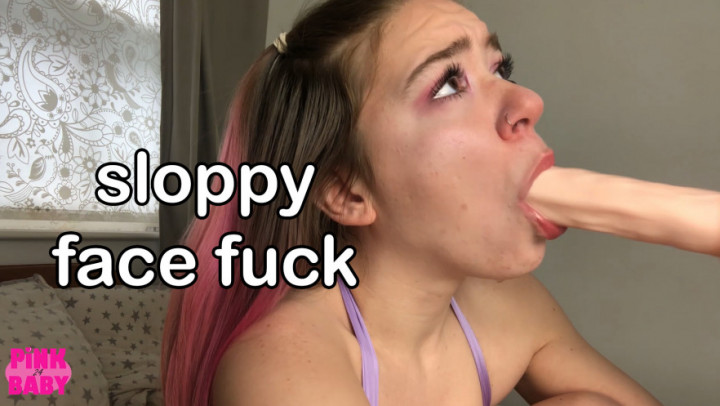 Poster for Sloppy Facefuck - Pinkbaby24 - Manyvids Star - Fuck Machine, Spitting, Spit Fetish (Плевок)