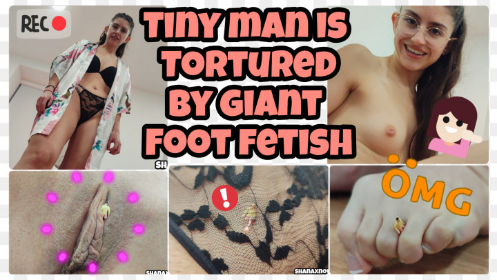 Poster for Tiny Man Is Punished Female Domination Giant Foot Fetish - Shanaxnow - Manyvids Model - Tinyfeet, Feet (Шанакснов Ноги)